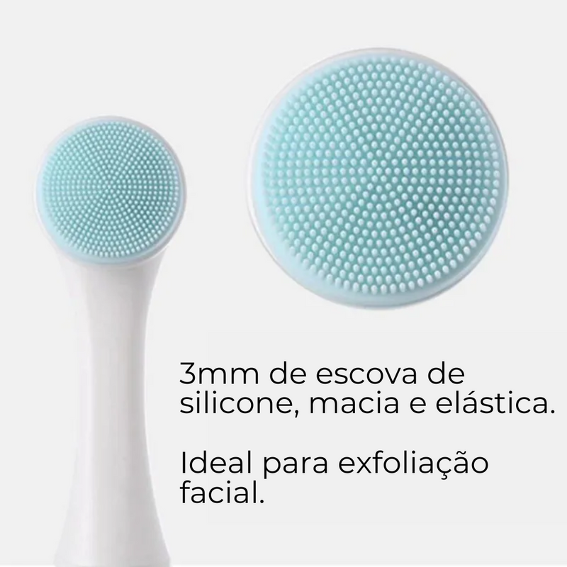 Escova clean dupla face de silicone